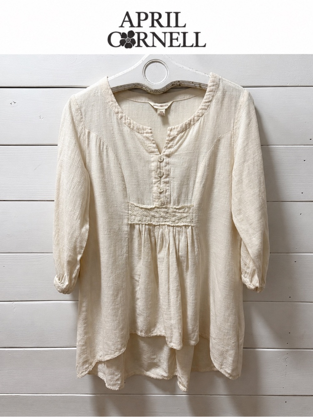 April Cornell Ivory Lace Boho Tunic – Size XXS